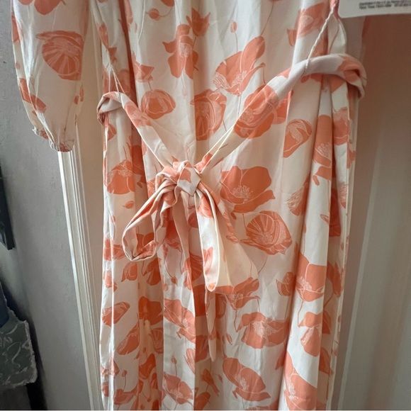 NWT A.N.A (ana) Coral Floral Print Off-Shoulder, adjustable belt Dress, large - Picture 5 of 12